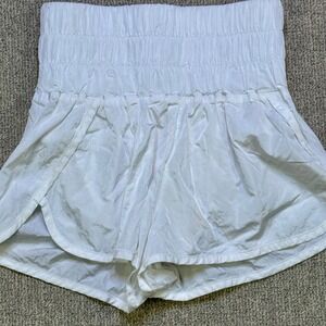 Free People Movement Way Home Shorts White High Rise Athletic XS OB1058204